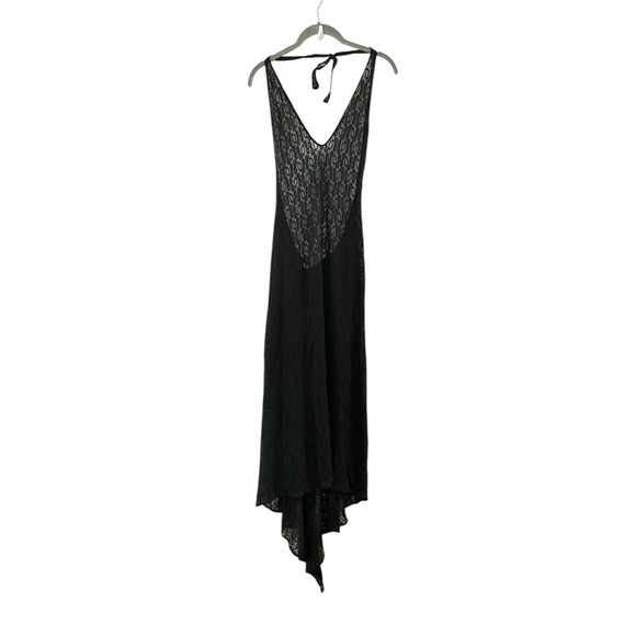 Victoria's Secret Other - Y2K 2002 Victorias Secret Halter Mesh Lace Maxi Sheer Dress Black M V-Neck